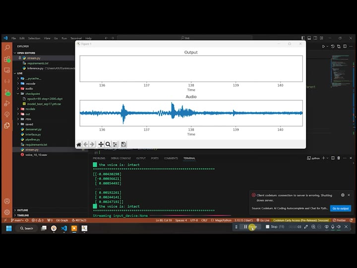 Audio component detection preview